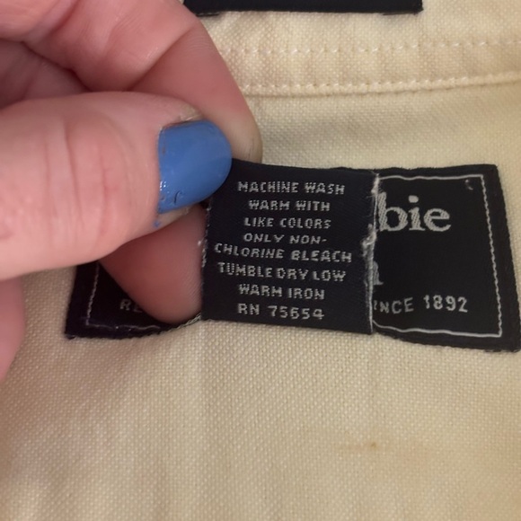 Abercrombie & Fitch Men's Yellow Cream Button Down Shirt - Picture 3 of 7